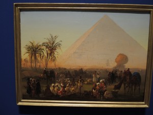 Ippolito Caffi - Giza, a caravan resting - 1843