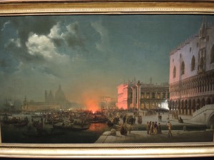 Ippolito Caffi - Venice, night party to honour the archduke and his wife - 1854
