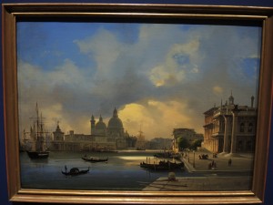 Ippolito Caffi - Venice, sunset on St. Mark's warf - 1864